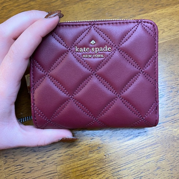 Kate Spade Maroon Quilted Wallet - Picture 1 of 5